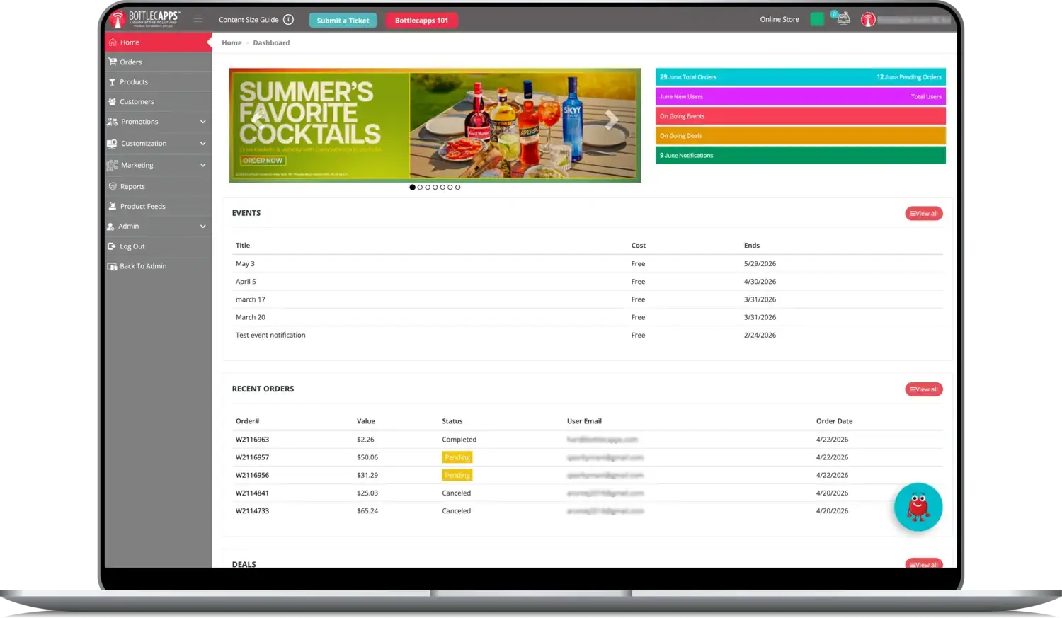 Unified orders console on desktop