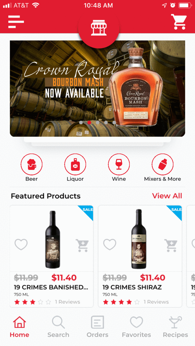 liquor store mobile app and website