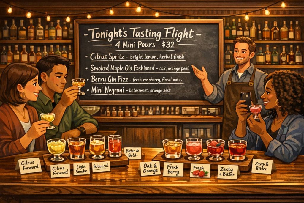 Min Pours Trends and Alcohol Tasting Menus Rising