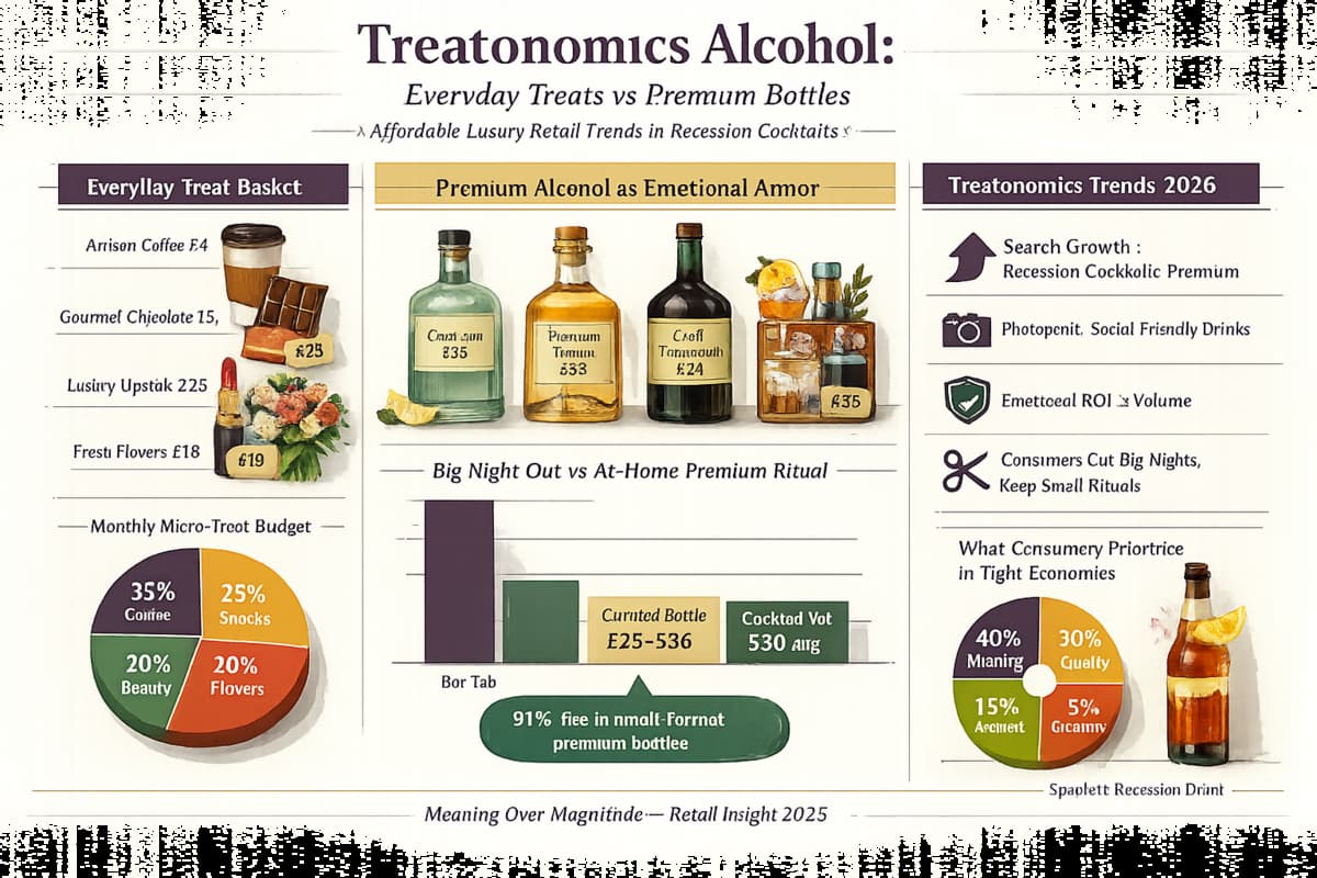 Treatonomics Alcohol and Affordable Luxury Retail Trends